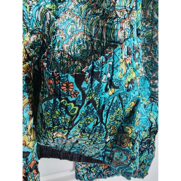 Tania Nardi Jacket Womens Large Reversible Crinkle Stretch Boho Artsy Abstract - Picture 7 of 15